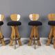 Set of 4 vintage brutalist bar stools, 1960s