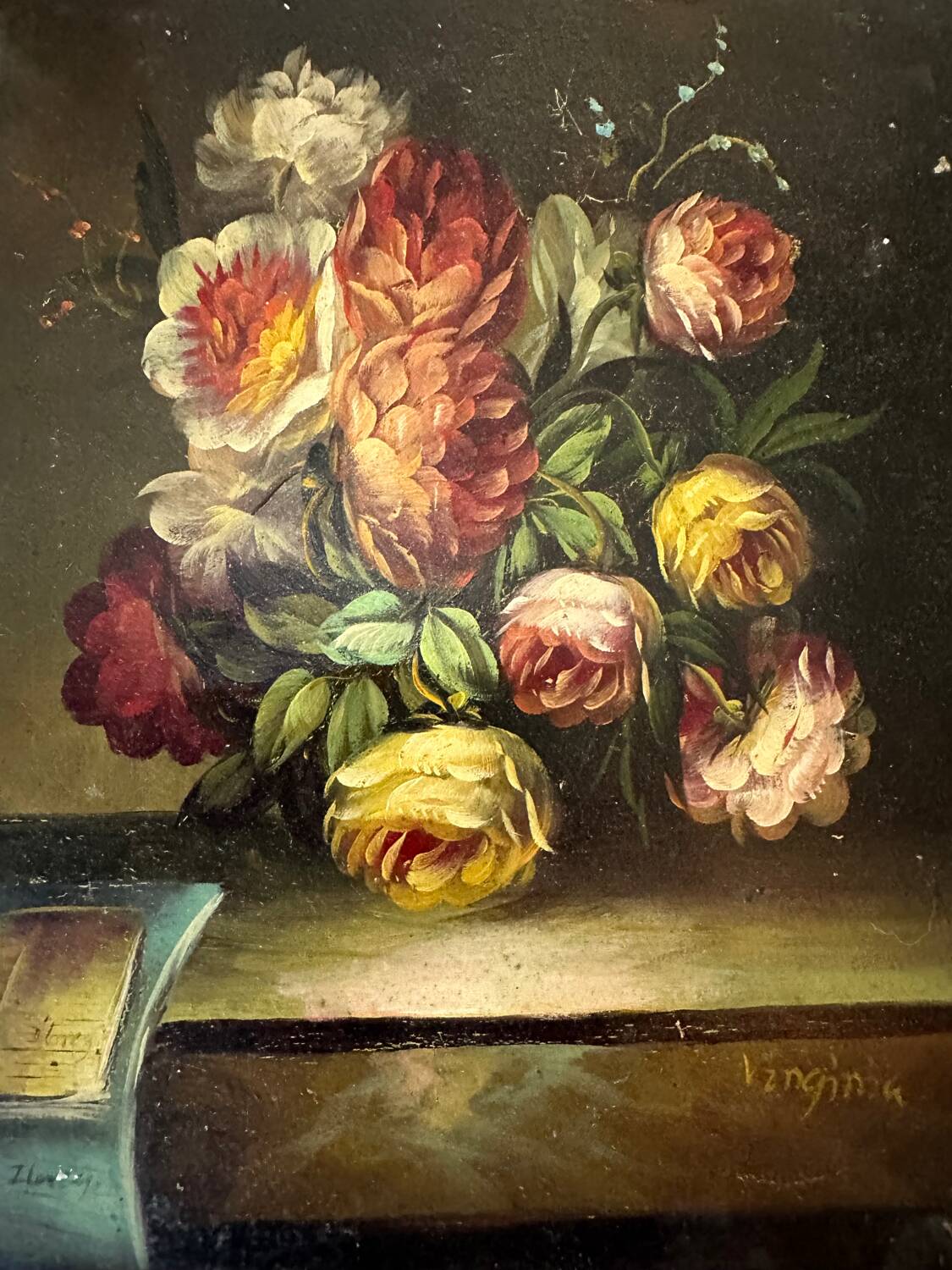 Nature morte - huile sur bois