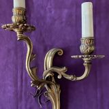 Paire appliques bronze doré, 1950
