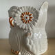 Vintage ceramic owl cache pot signed