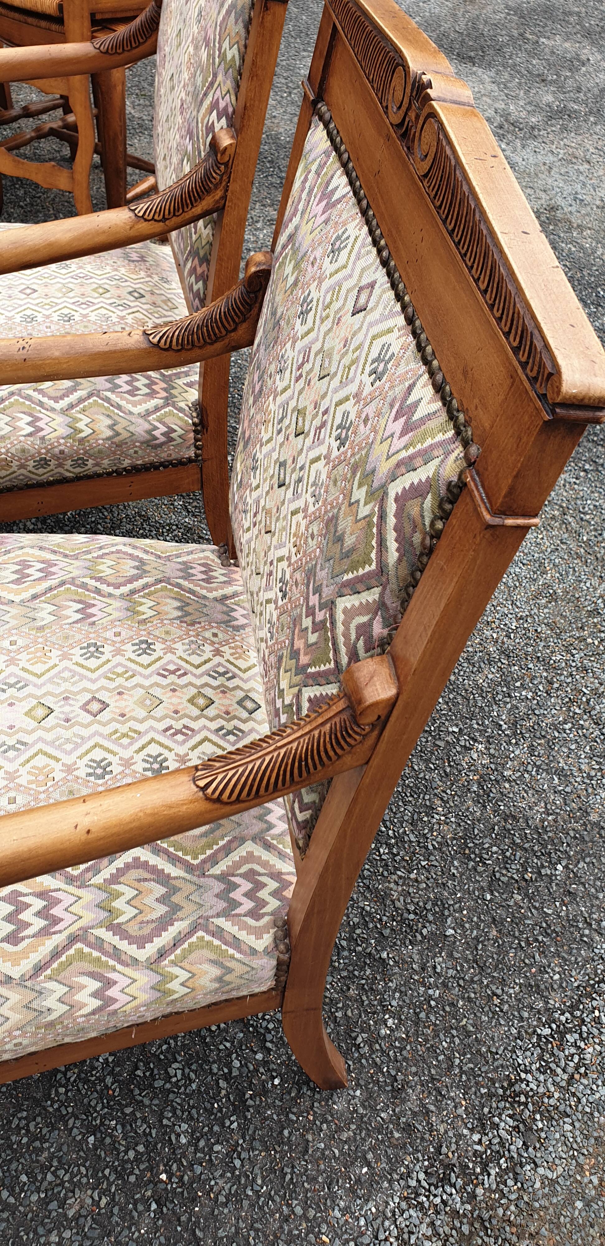 Pair of restoration style armchairs