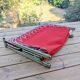Metal and canvas camp bed