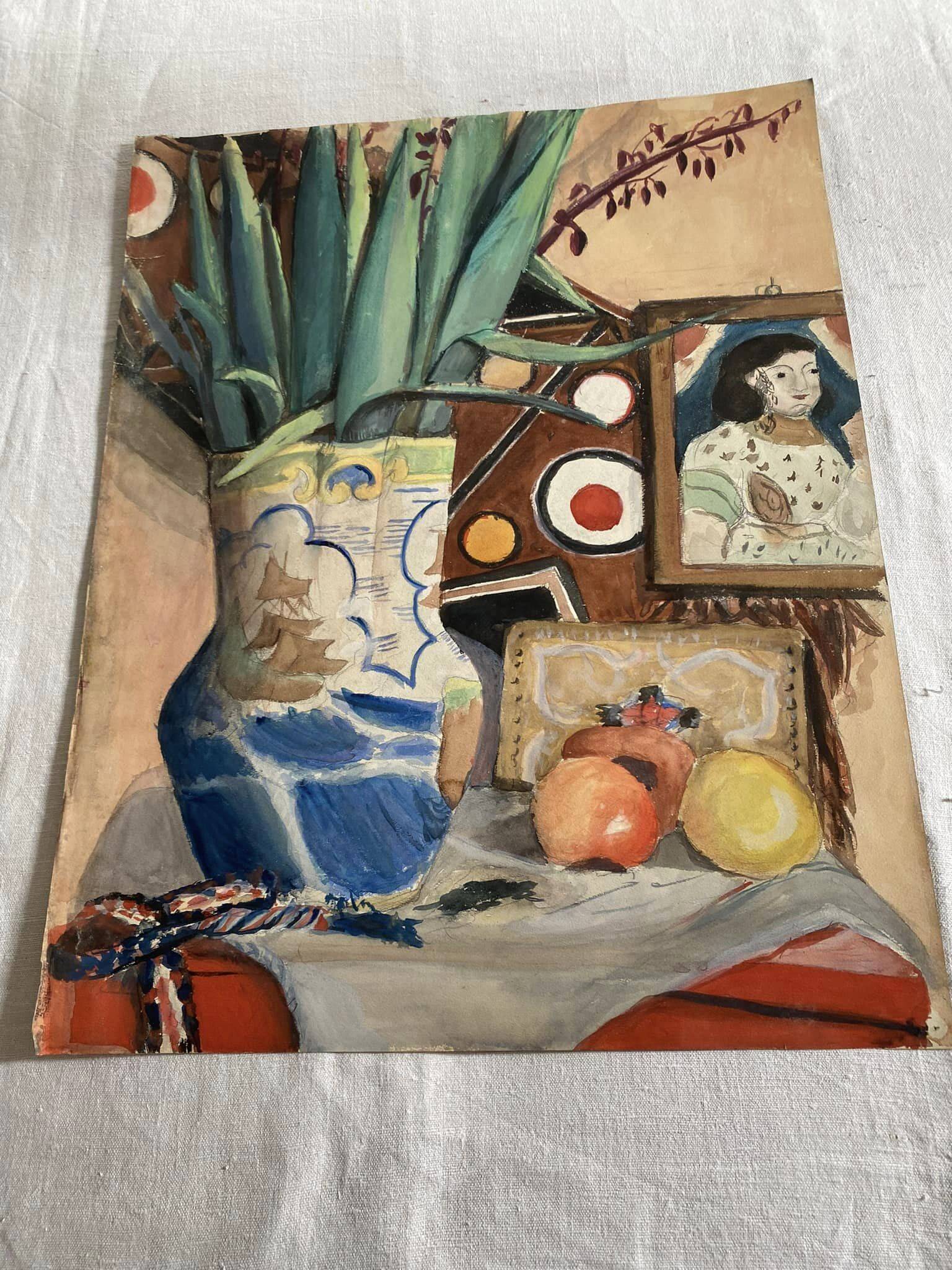 Still life watercolor painting