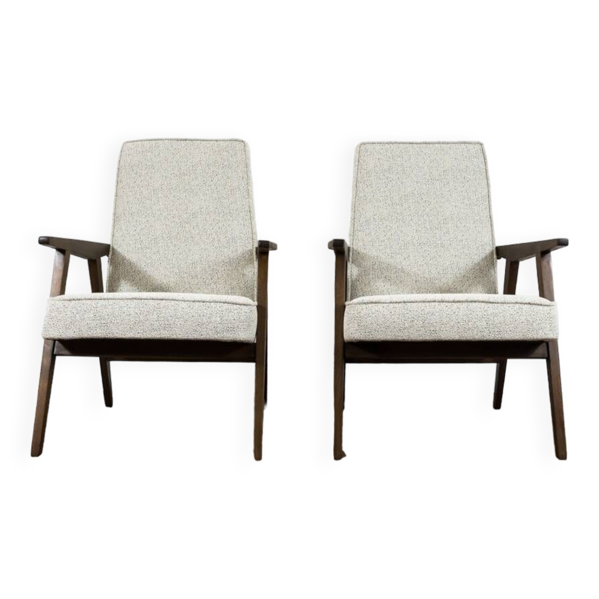 Pair of beige Mid-Century armchairs 1960's