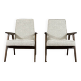 Paire de fauteuils beiges vintage 1960