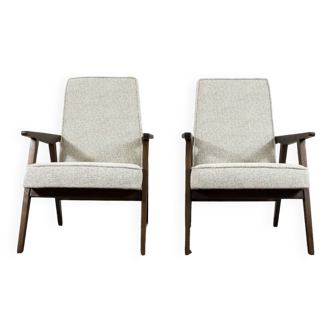 Pair of beige Mid-Century armchairs 1960's