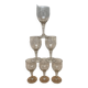 Set de 6 verres vin blanc gravés