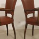 Pair of vintage bridge armchairs year 60 in imitation rust leather.