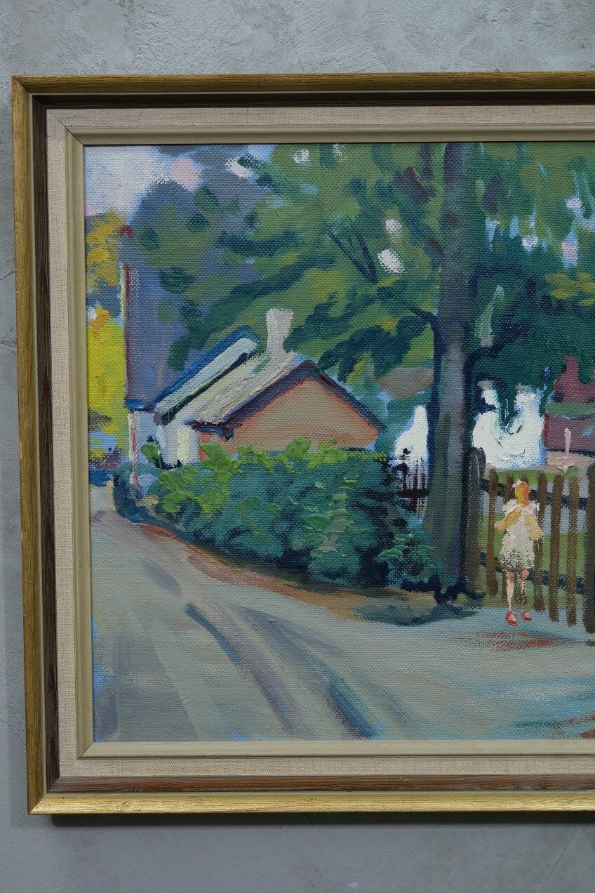 Swedish modern painting, 1946, oil on panel, framed, Hjamar Larsson