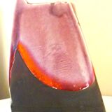 Raku ceramic vase, brutalist, gilded, design by Tony Evans