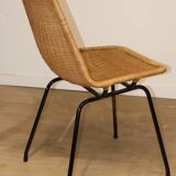 Vintage "Italia 100" model chair by Rotanhuis in woven wicker, 1950s