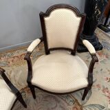 Pair of walnut armchairs from the Louis XVI period around 1770