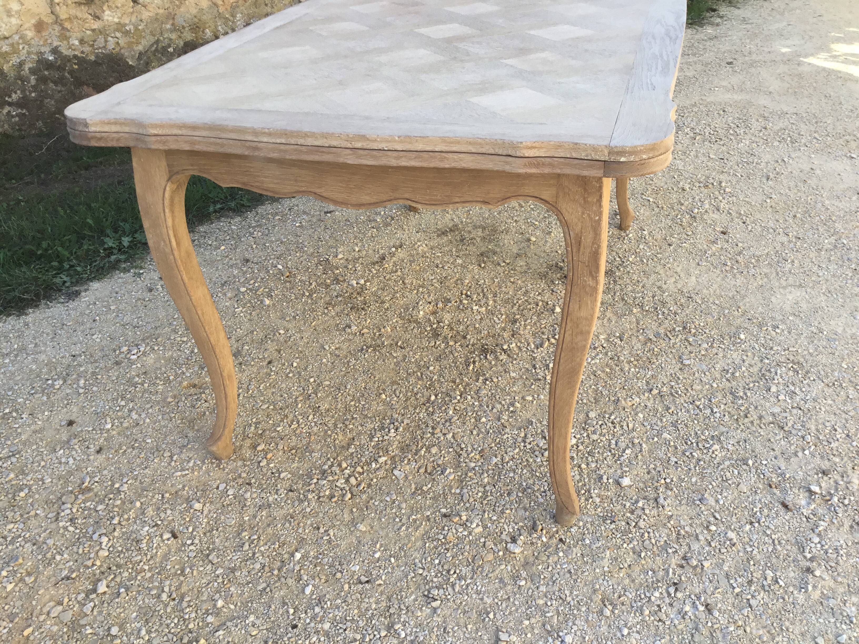 Louis XV style oak table stripped and left in natural wood