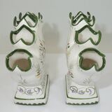 Pair vase soliflore faience/vintage