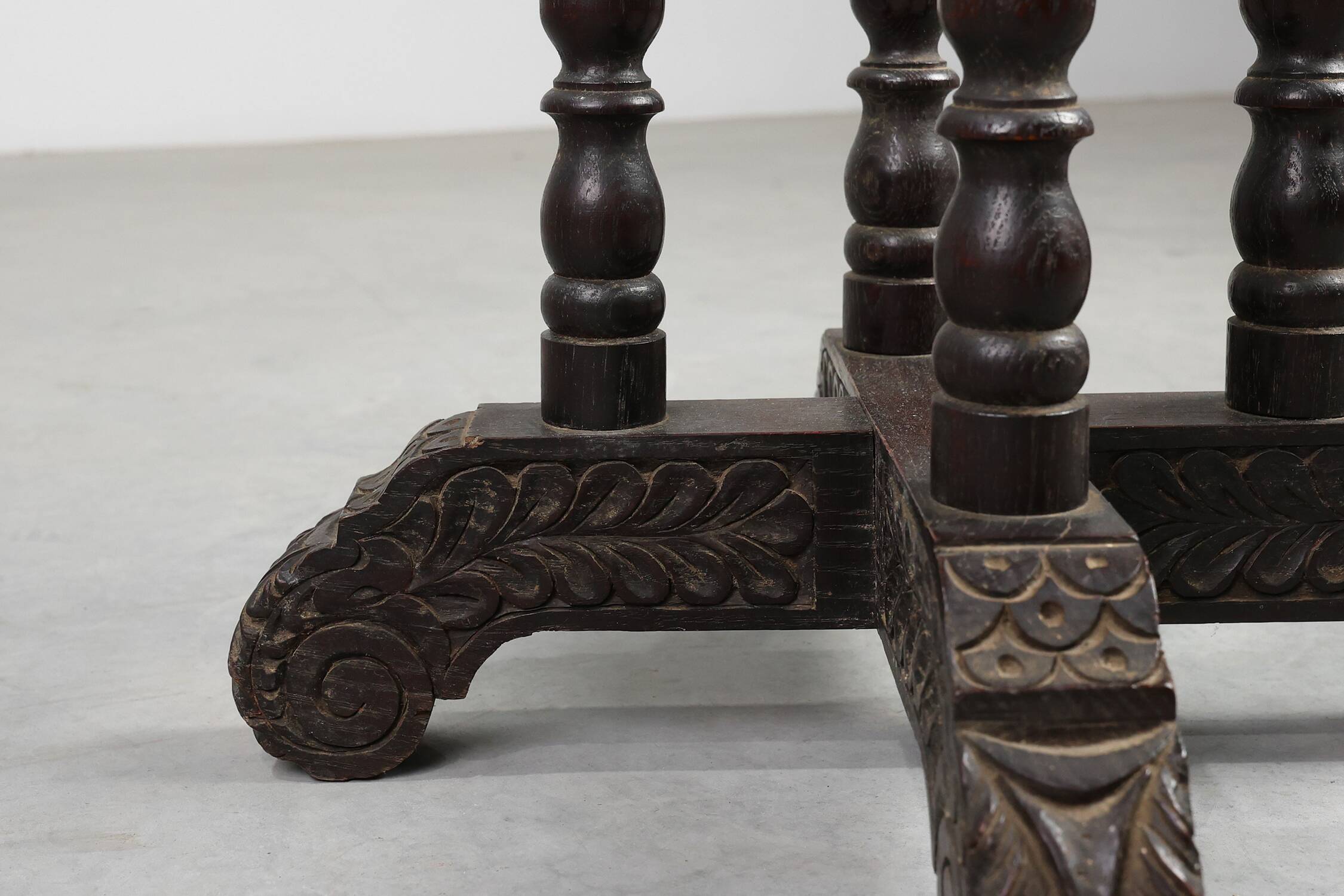 French octagonal Rustic Baroque Oak Side Table, circa 1850