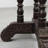 French octagonal Rustic Baroque Oak Side Table, circa 1850