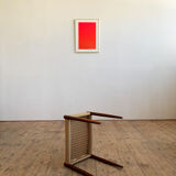 Danish midcentury walnut stool, model 80A by Niels O. Møller with papercord seat
