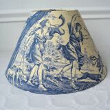 Blue toile de Jouy lampshade, antique Diane chasseresse