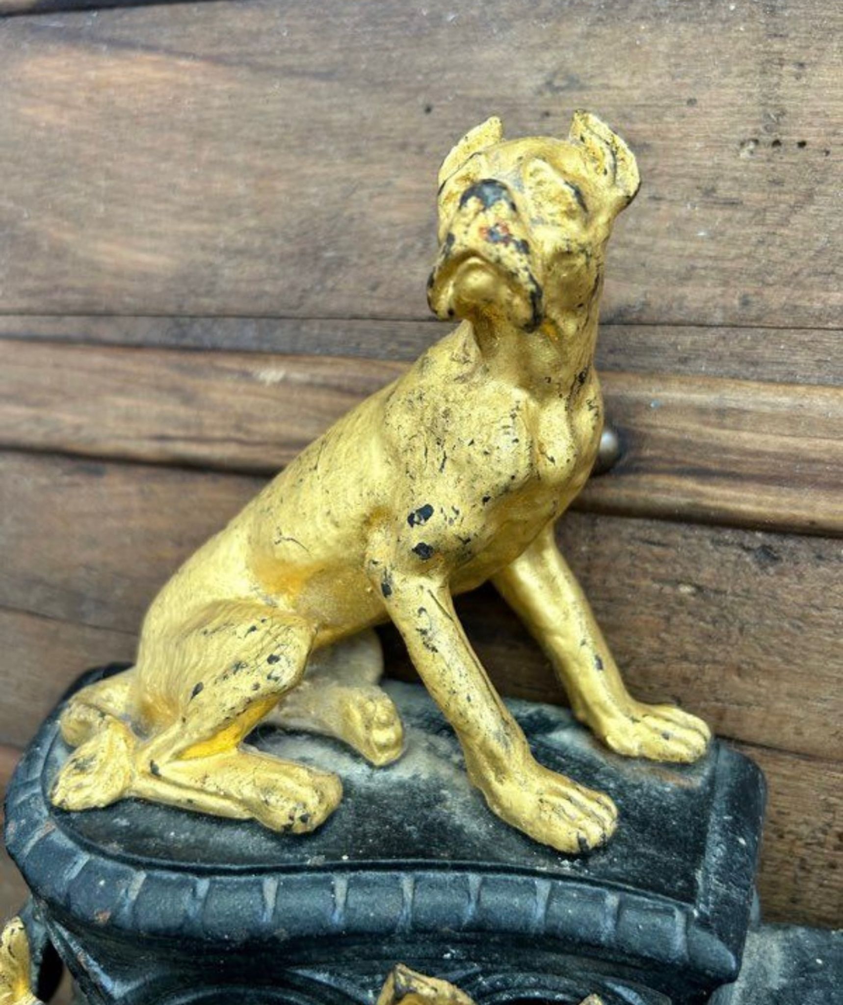 Chenet cheminée chiens XIXème