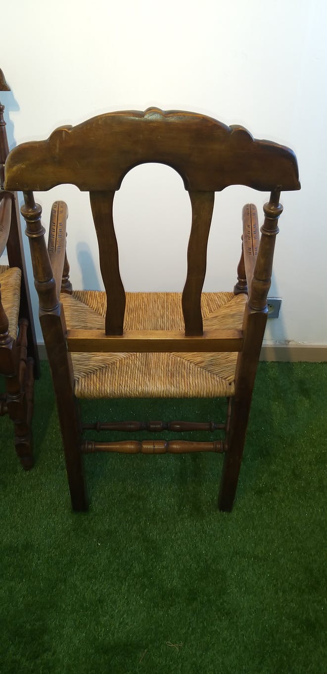 Pair of provençal walnut armchairs