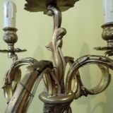Chandeliers, candelabras pair of table lamps, bronze