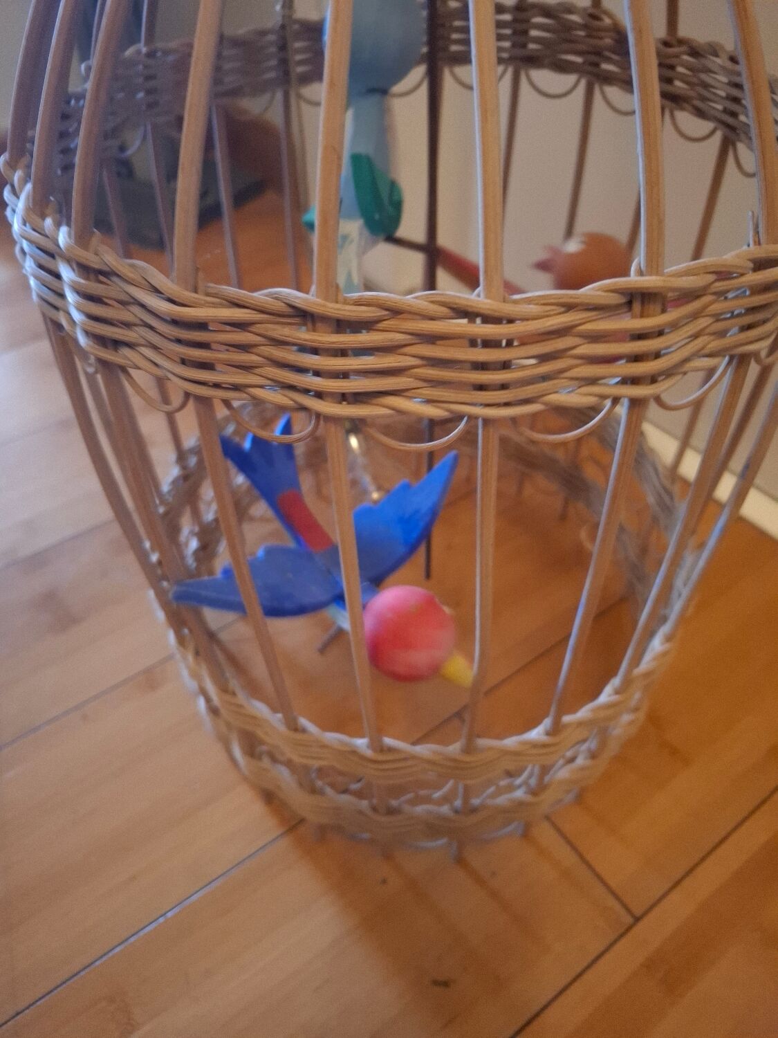 Vintage rattan pendant light from the 1950s and 60s