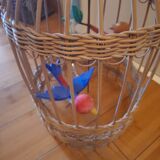 Vintage rattan pendant light from the 1950s and 60s