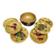Sarreguemines barbotine service 6 plates and salad bowl