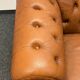 Vintage chesterfield brown leather club chair