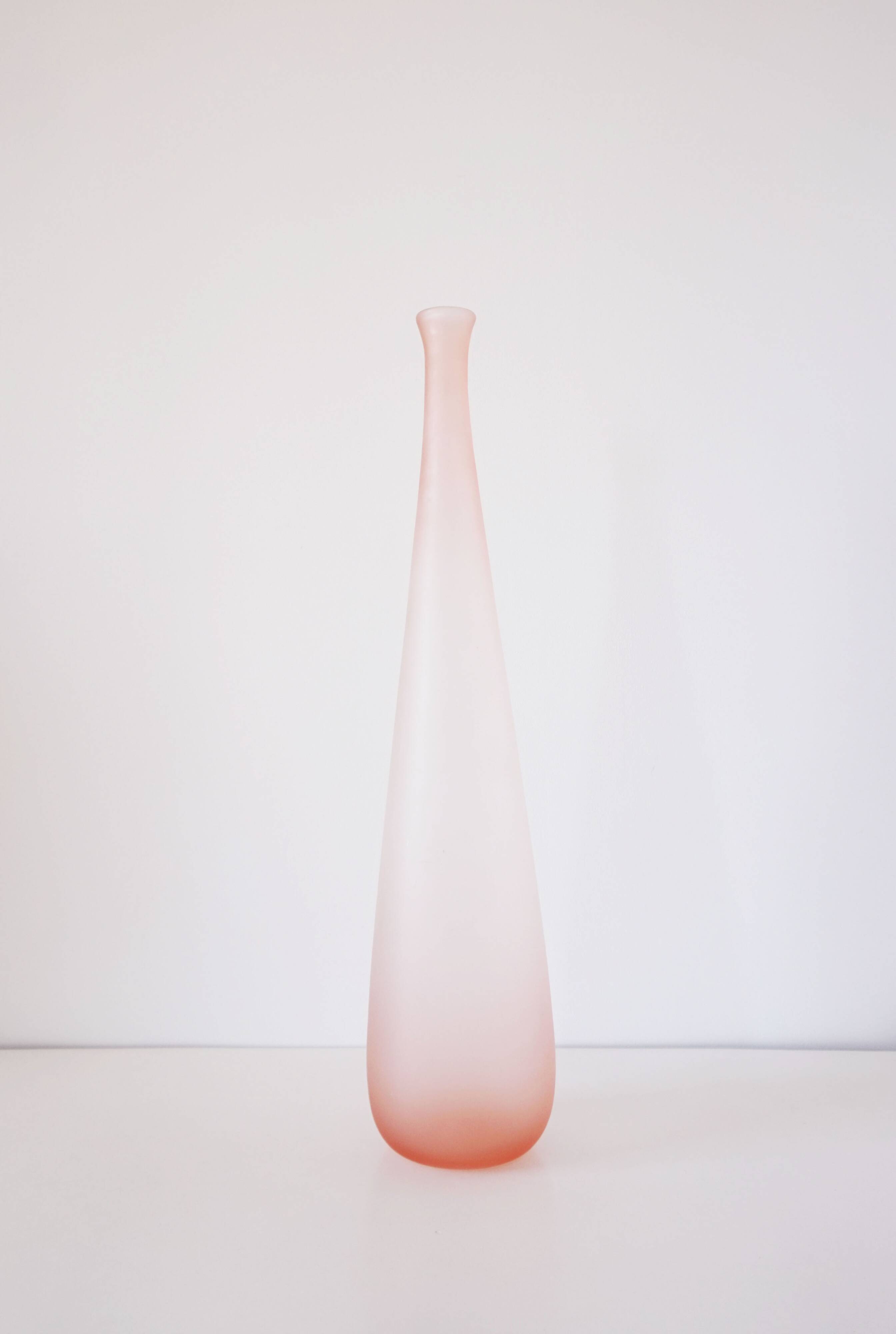 Pink frosted glass bottle