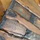 Antique French Wood Iron and Hide Handmade Wood Chest or Trunk
