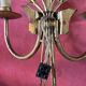Pair of wall lamps 1970 gilded metal 3 lights