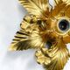 Applique fleur métal doré à la feuille d'or vintage Applique florentine