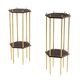 Pair of hexagonal side tables, contemporary work