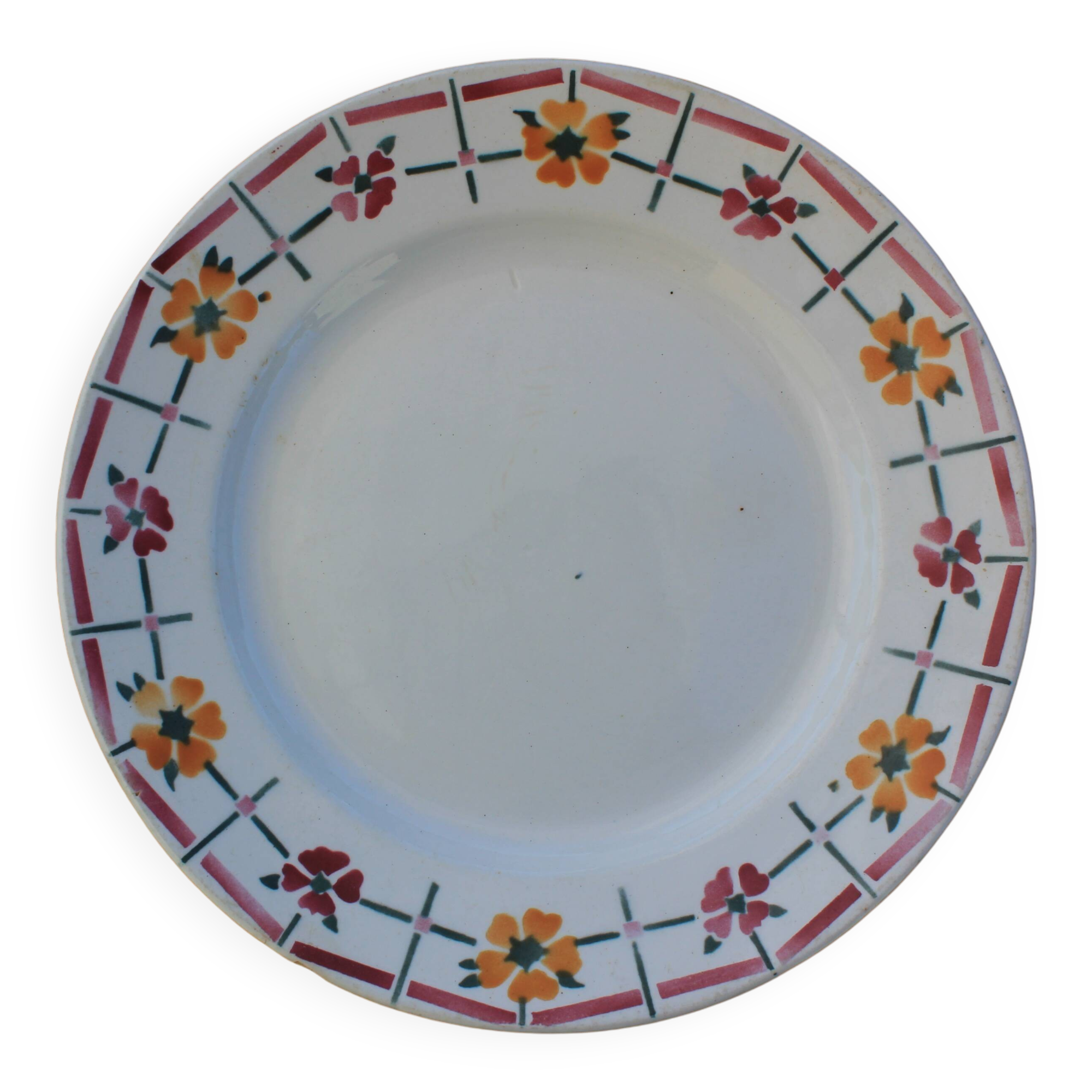 Set of 3 flat plates Céranord St Amand