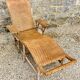 Chaise longue en rotin ancienne 20e siècle