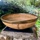 Large wicker basket brass Gabriella Crespi 1960s Italy vintage