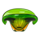 Sommerso glass platter in green and yellow, Murano, Italy, 1960s