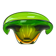 Sommerso glass platter in green and yellow, Murano, Italy, 1960s