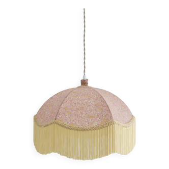 Vintage "umbrella" pendant light with fringes