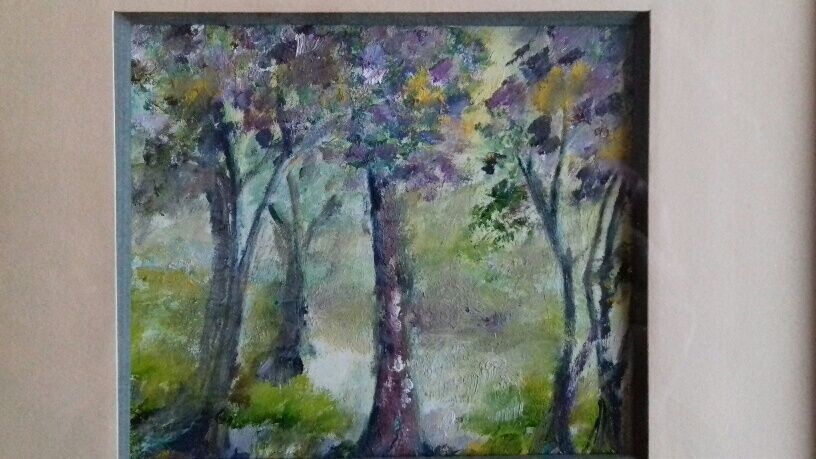 Painting, watercolor in the forest