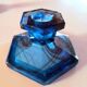 Davidson blue glass candlestick