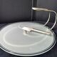 Cheese platter in glass and stainless steel 1970s