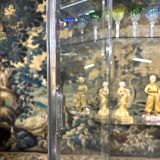 Vitrine De Magasin En Laiton Chromé Années 1960