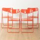 Timeless TED folding chairs by Niels Gammelgaard for IKEA from the 1970s in red (set of 4)