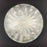 Geometric Transparent Glass Ceiling Light/Flush Mount From Limburg, Germany, 1970s