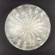 Lustre de plafond en verre transparent géométrique / montage encastré de Limburg, Allemagne, années 1970