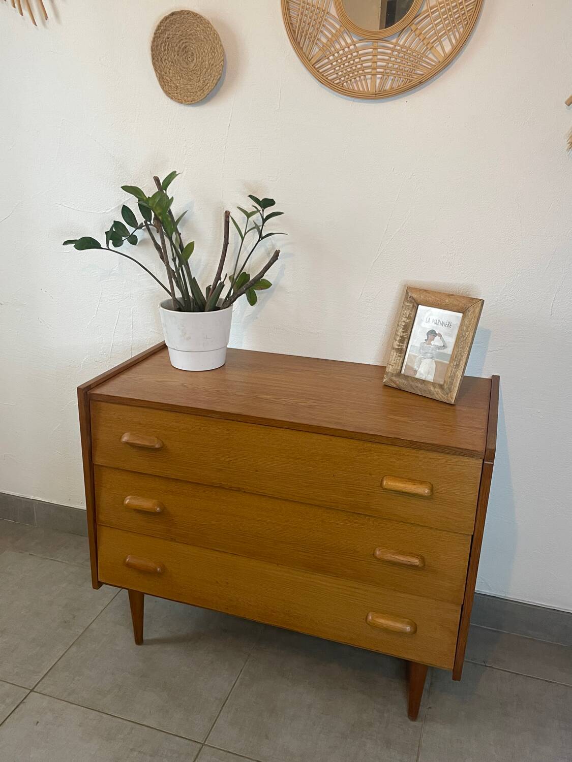Commode en teck, années 60