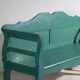 Banc ancien peint vert en bois de pin – Europe centrale, vers 1910