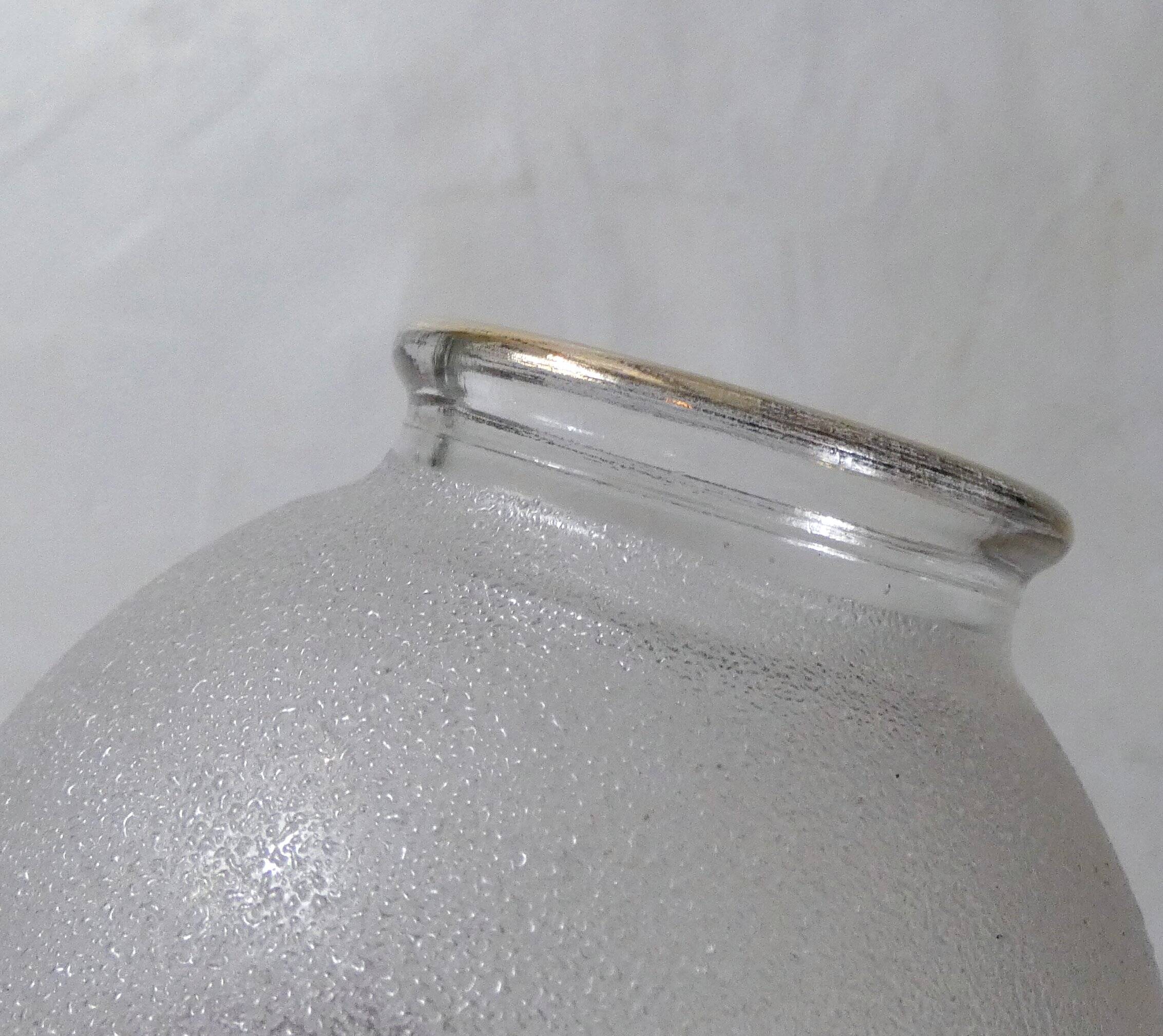 Vintage white and gold frosted glass vase